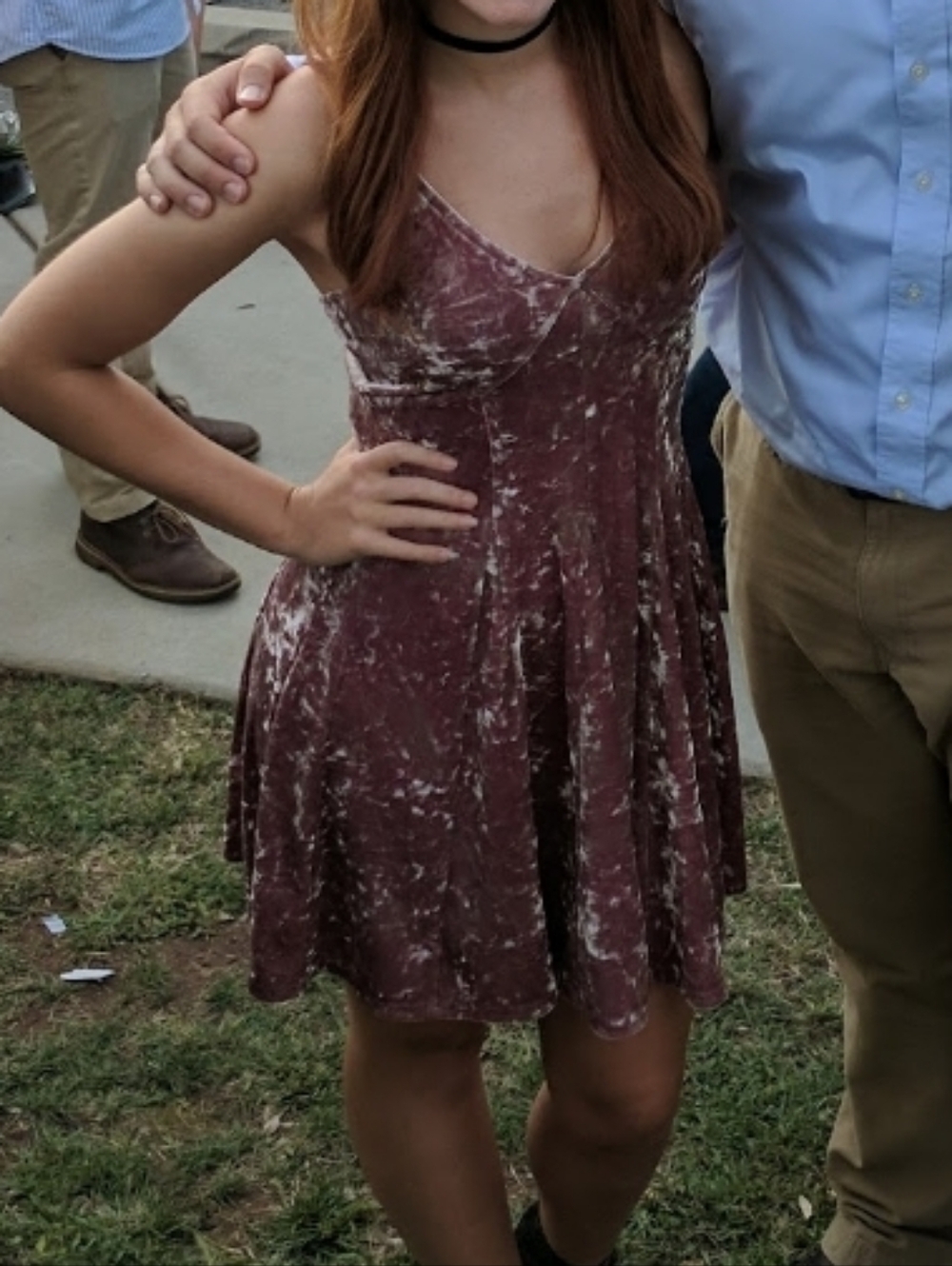 American Eagle Velvet Skater Dress
